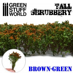 Green Stuff World: Tufts Tall Shrubbery - Brown Green Basing Materials Green Stuff World
