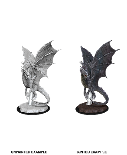 D&D Nolzur's Marvelous Miniatures: W11 Young Silver Dragon Unpainted Miniatures WizKids