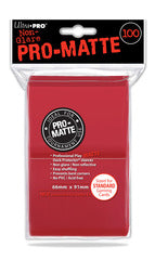 100Ct Pro-Matte Red Standard Deck Protectors Card Sleeves Ultra Pro