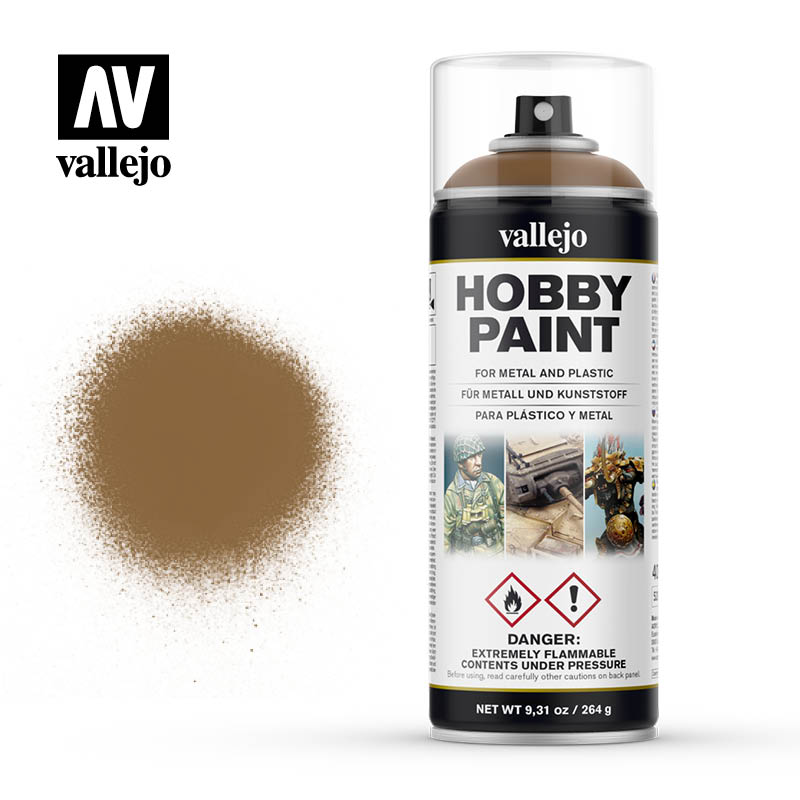 Vallejo Aerosol 28014 Leather Brown  Vallejo Hobby Supplies & Paints Taps Games Edmonton Alberta