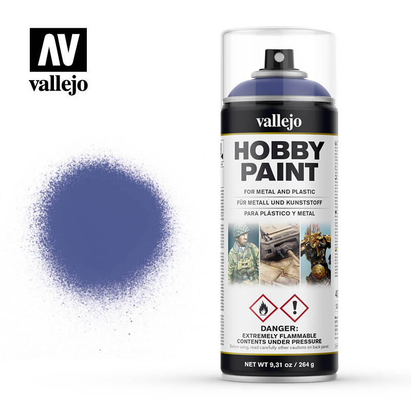 Vallejo Aerosol 28017 Ultramarine Blue  Vallejo Hobby Supplies & Paints Taps Games Edmonton Alberta