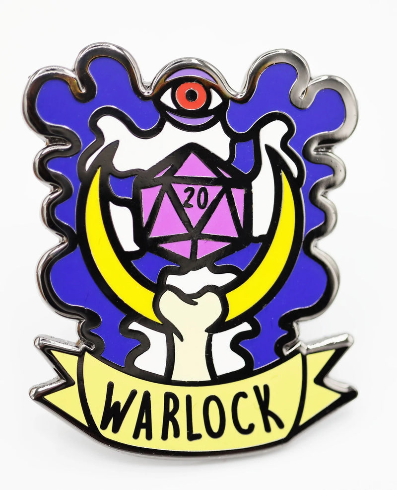 Foam Brain Banner Class Pins: Warlock Stickers, Pins & Patches Foam Brain Games